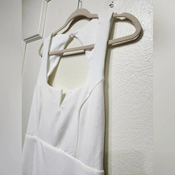 Lulu's Everlasting Promise White Notched Backless Mermaid Maxi Dress Bridal - Picture 10 of 14